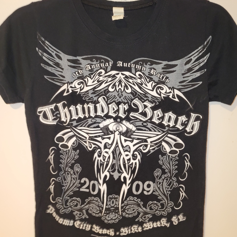 Vintage Thunder Beach Panama City, FL Bike Week 2009 T Shirt Size Large